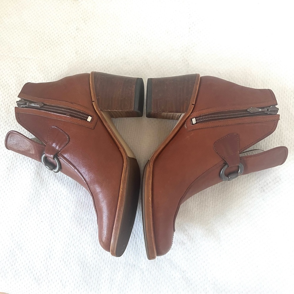 LA SCARPA Brown Genuine 
Leather Ankle Boots with Silver Buckle - Picture 6 of 10